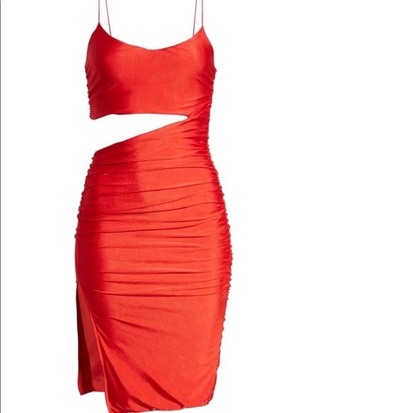 NWT Tiger Mist x Nordstrom Cheyanne Cut Out Sleeveless Dress in Red - Picture 3 of 3
